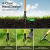 imageVIVOSUN 47quot Weed Puller StandUp Weed Puller Tool with Bamboo Handle ampamp 4Claw Steel Head Sectional Pole Design Easy Weeding Without Pulling Bending or Kneeling