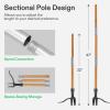 imageVIVOSUN 47quot Weed Puller StandUp Weed Puller Tool with Bamboo Handle ampamp 4Claw Steel Head Sectional Pole Design Easy Weeding Without Pulling Bending or Kneeling