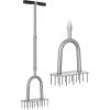 imageVIVOSUN 15Spike Lawn Aerator Tool Metal Spike Aerator Efficient Manual Dethatching ampamp Soil Aerating PreAssembled Lawn Aeration Garden Tool Durable Steel Structure with THandle ampamp Wide Foot Bar