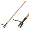 imageVIVOSUN 47quot Weed Puller StandUp Weed Puller Tool with Bamboo Handle ampamp 4Claw Steel Head Sectional Pole Design Easy Weeding Without Pulling Bending or Kneeling