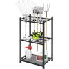 imageVIVOSUN Garden Tool Organizer Heavy Duty Steel Tool Rack Tool Stand Up to 35 LongHandled Tools Yard Tool Storage for Garage Shed Home and Outdoor Medium Antitipping DesignMedium