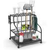 imageVIVOSUN Garden Tool Organizer Heavy Duty Steel Tool Rack Tool Stand Up to 35 LongHandled Tools Yard Tool Storage for Garage Shed Home and Outdoor Medium Antitipping DesignLarge