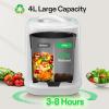 imageVIVOSUN 4L Electric Composter for Kitchen Indoor Smart Compost Machine for Countertop OdorlessAutoCleaning3 ModesIntelligent LED Display Mill Composter Kitchen Bin Food Recycler WhiteWhite