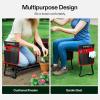 imageVIVOSUN Garden Kneeler and Seat Foldable Gardening Stool Garden Kneeling Bench with Handles EVA Foam Pad ampamp 2 Tool Bags Portable Tools for Women Men Seniors 2in1 Outdoor SuppliesRed  Black