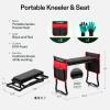 imageVIVOSUN Garden Kneeler and Seat Foldable Gardening Stool Garden Kneeling Bench with Handles EVA Foam Pad ampamp 2 Tool Bags Portable Tools for Women Men Seniors 2in1 Outdoor SuppliesRed  Black