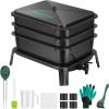imageVIVOSUN 5Layer Worm Compost Bin 50L Worm Composter Easy Setup Inclusive Worm Farm Kit for Recycling Food Waste3Layer