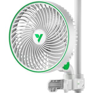 imageVIVOSUN 2Pack AeroWave E6 Grow Tent Fan 6 EC Motor Smart Wifi Control US Patented Auto Oscillating Clip fan Weatherproof IP54 Strong Airflow but Quiet for Hydroponic Ventilation CirculationWhite
