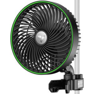 imageVIVOSUN 2Pack AeroWave E6 Grow Tent Fan 6 EC Motor Smart Wifi Control US Patented Auto Oscillating Clip fan Weatherproof IP54 Strong Airflow but Quiet for Hydroponic Ventilation CirculationBlack