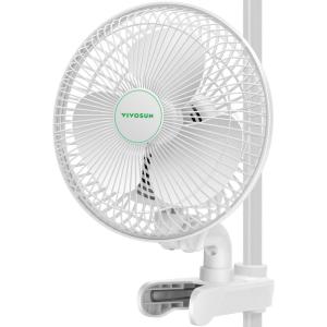 imageVIVOSUN AeroWave A6 6Inch Clipon Fan Patented Portable Indoor Fan with Clip 2Speed Adjustment Cord Strong Airflow but Low Noise and FullyAdjustable Tilt for Grow Tent Black 1PackWhite