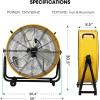 imageVIVOSUN 24 Inch Industrial Tilt Drum Fan Heavy Duty 8540 CFM High Velocity Air Circulation and Cooling for Warehouse Factory Garage Workshop Use 3 Speed ETL Certified