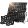imageVIVOSUN 20W Solar Fan Kit 20W Solar Panel with Two Waterproof Fans Solar Powered Fan with 164ft OnOff Switch Cable for Outside Chicken Coops Greenhouses Sheds
