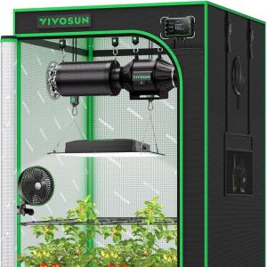 imageVIVOSUN GIY Plus Smart Grow Tent Kit 4x4ft 4Plant System WiFiIntegrated Automatic Grow System with 2000D Mylar Grow Tent FullSpectrum Programmable Grow Light Enhanced Ventilation ampamp CirculationPlus 32x32x63
