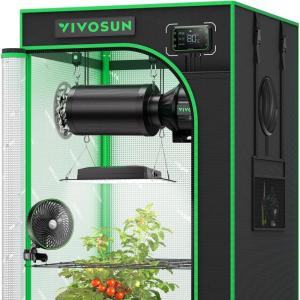 imageVIVOSUN GIY Plus Smart Grow Tent Kit 4x4ft 4Plant System WiFiIntegrated Automatic Grow System with 2000D Mylar Grow Tent FullSpectrum Programmable Grow Light Enhanced Ventilation ampamp CirculationPlus 24x24x48
