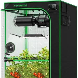 imageVIVOSUN GIY Plus Smart Grow Tent Kit 4x4ft 4Plant System WiFiIntegrated Automatic Grow System with 2000D Mylar Grow Tent FullSpectrum Programmable Grow Light Enhanced Ventilation ampamp CirculationPlus 36x36x72