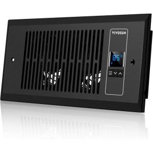 imageVIVOSUN Quiet Register Booster Fan for quot quot Holes Cooling Heating Vent with Intelligent Thermostat Control 10Speeds Increase Airflow Booster Fan for Bedroom ampamp Attic Matte WhiteBlack