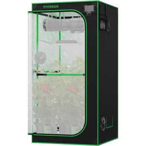 imageVIVOSUN P888 96quot96quot80quot PRO Grow Tent with Thick 1 inch Poles Strengthened High Reflective Mylar Oxford Fabric Extra Hanging Bars ampamp High CFM Kit for Hydroponics Indoor Plant for VS4000436x36x72