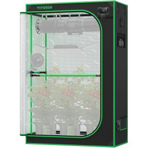 imageVIVOSUN P888 96quot96quot80quot PRO Grow Tent with Thick 1 inch Poles Strengthened High Reflective Mylar Oxford Fabric Extra Hanging Bars ampamp High CFM Kit for Hydroponics Indoor Plant for VS4000448x24x72
