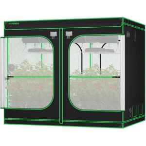 imageVIVOSUN P888 96quot96quot80quot PRO Grow Tent with Thick 1 inch Poles Strengthened High Reflective Mylar Oxford Fabric Extra Hanging Bars ampamp High CFM Kit for Hydroponics Indoor Plant for VS4000496x96x80