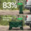 imageVIVOSUN Collapsible Folding Wagon 350 lb LoadBearing Outdoor Utility Cart with Silent Universal Wheels Cup Holders ampampSide Pockets Adjustable Handle for Camping Garden Sports Picnic ShoppingGreen