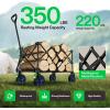 imageVIVOSUN Collapsible Folding Wagon 350 lb LoadBearing Outdoor Utility Cart with Silent Universal Wheels Cup Holders ampampSide Pockets Adjustable Handle for Camping Garden Sports Picnic ShoppingBlue