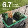 imageVIVOSUN Collapsible Folding Wagon 350 lb LoadBearing Outdoor Utility Cart with Silent Universal Wheels Cup Holders ampampSide Pockets Adjustable Handle for Camping Garden Sports Picnic ShoppingGray