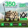 imageVIVOSUN Collapsible Folding Wagon 350 lb LoadBearing Outdoor Utility Cart with Silent Universal Wheels Cup Holders ampampSide Pockets Adjustable Handle for Camping Garden Sports Picnic ShoppingRed