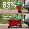 imageVIVOSUN Collapsible Folding Wagon 350 lb LoadBearing Outdoor Utility Cart with Silent Universal Wheels Cup Holders ampampSide Pockets Adjustable Handle for Camping Garden Sports Picnic ShoppingRed