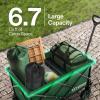 imageVIVOSUN Collapsible Folding Wagon 350 lb LoadBearing Outdoor Utility Cart with Silent Universal Wheels Cup Holders ampampSide Pockets Adjustable Handle for Camping Garden Sports Picnic ShoppingGreen