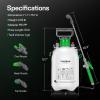 imageVIVOSUN Pump Sprayer 1 Gallon Portable Water Spray Bottle in Lawn and Garden Yard Weed Sprayer for Plants with 3 Nozzles Adjustable Shoulder Strap Pressure Relief Valve1 gal 4L