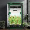imageVIVOSUN S276 32quotx32quotx63quot Grow Tent High Reflective Mylar with Observation Window and Floor Tray for Hydroponics Indoor Plant for VS1500Black
