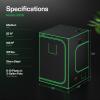 imageVIVOSUN S276 32quotx32quotx63quot Grow Tent High Reflective Mylar with Observation Window and Floor Tray for Hydroponics Indoor Plant for VS1500Black