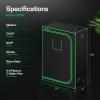 imageVIVOSUN S276 32quotx32quotx63quot Grow Tent High Reflective Mylar with Observation Window and Floor Tray for Hydroponics Indoor Plant for VS1500Black