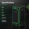 imageVIVOSUN S276 32quotx32quotx63quot Grow Tent High Reflective Mylar with Observation Window and Floor Tray for Hydroponics Indoor Plant for VS1500Black