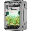 imageVIVOSUN S276 32quotx32quotx63quot Grow Tent High Reflective Mylar with Observation Window and Floor Tray for Hydroponics Indoor Plant for VS1500Gray