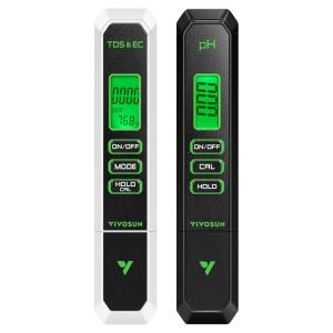 imageVIVOSUN Digital pH and TDS Meter Kits 001pH High Accuracy Pen Type pH Meter  2 Readout Accuracy 3in1 TDS EC Temperature Meter for Hydroponics Pool and Aquarium Yellow Blue UL CertifiedBlackWhite