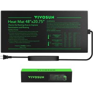 imageVIVOSUN Durable Waterproof Seedling Heat Mat 10quot x 2075quot UL ampamp METCertified Warm Hydroponic Heating Pad for Germination Indoor Gardening Greenhouse48x2075