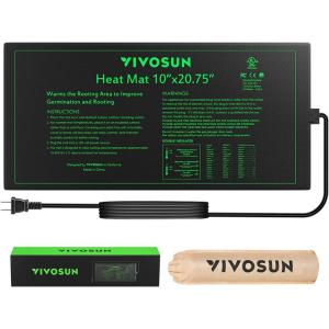 imageVIVOSUN Durable Waterproof Seedling Heat Mat 10quot x 2075quot UL ampamp METCertified Warm Hydroponic Heating Pad for Germination Indoor Gardening Greenhouse10x2075