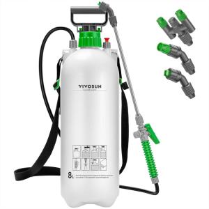 imageVIVOSUN Pump Sprayer 1 Gallon Portable Water Spray Bottle in Lawn and Garden Yard Weed Sprayer for Plants with 3 Nozzles Adjustable Shoulder Strap Pressure Relief Valve21 gal 8L