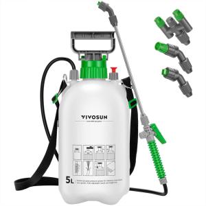 imageVIVOSUN Pump Sprayer 1 Gallon Portable Water Spray Bottle in Lawn and Garden Yard Weed Sprayer for Plants with 3 Nozzles Adjustable Shoulder Strap Pressure Relief Valve13 gal 5L