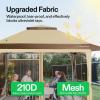 imageVIVOSUN 13 x 13 Pop Up Canopy Tent Quick Setup Canopy Shelter with Mosquito Netting Center Lock Storage Bag Instant Outdoor Gazebo for Parties Patio Lawn Garden BackyardKhaki