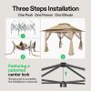imageVIVOSUN 13 x 13 Pop Up Canopy Tent Quick Setup Canopy Shelter with Mosquito Netting Center Lock Storage Bag Instant Outdoor Gazebo for Parties Patio Lawn Garden BackyardKhaki
