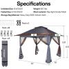 imageVIVOSUN 13 x 13 Pop Up Canopy Tent Quick Setup Canopy Shelter with Mosquito Netting Center Lock Storage Bag Instant Outdoor Gazebo for Parties Patio Lawn Garden BackyardGray