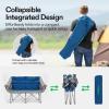 imageVIVOSUN Double Camping Chair Fully Padded Folding Loveseat Oversized Duo Chair with Cup ampamp Wine Glass Holders Pocket Armrests ampamp Carry BagBlue