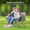 imageVIVOSUN Double Camping Chair Fully Padded Folding Loveseat Oversized Duo Chair with Cup ampamp Wine Glass Holders Pocket Armrests ampamp Carry BagGrey