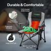 imageVIVOSUN Heated Camping Chair with 20000 mAh QuickCharge Power Bank Fully Padded Heated Folding Chair with 3 Heat Levels 10s Instant Heating Cup Holder ampamp Pockets for Outdoor Sports PicnicsBlack