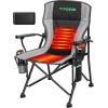 imageVIVOSUN Heated Camping Chair with 20000 mAh QuickCharge Power Bank Fully Padded Heated Folding Chair with 3 Heat Levels 10s Instant Heating Cup Holder ampamp Pockets for Outdoor Sports PicnicsBlack