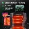 imageVIVOSUN Heated Camping Chair with 20000 mAh QuickCharge Power Bank Fully Padded Heated Folding Chair with 3 Heat Levels 10s Instant Heating Cup Holder ampamp Pockets for Outdoor Sports PicnicsBlack