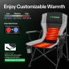 imageVIVOSUN Heated Camping Chair with 20000 mAh QuickCharge Power Bank Fully Padded Heated Folding Chair with 3 Heat Levels 10s Instant Heating Cup Holder ampamp Pockets for Outdoor Sports PicnicsBlack