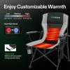 imageVIVOSUN Heated Camping Chair with 20000 mAh QuickCharge Power Bank Fully Padded Heated Folding Chair with 3 Heat Levels 10s Instant Heating Cup Holder ampamp Pockets for Outdoor Sports PicnicsBlack