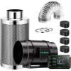 imageVIVOSUN Smart Air Filtration PRO G4 Kit 4quot AeroZesh G4 Inline Duct Fan wGrowHub E42A Temp Humidity WiFiController Carbon Filter ampamp Ducting Cooling ampamp Ventilation System for Grow Tent HydroponicsSilver
